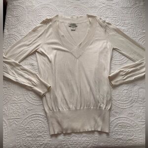 Banana Republic Cream V-Neck Sweater